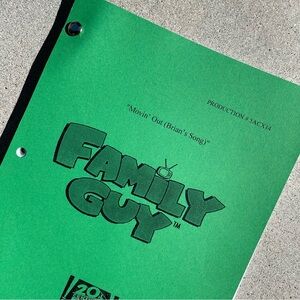 Family Guy Original 2006 Movin’ Out (Brian’s Song) Production Used Table Script